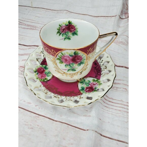 L M Royal Halsey Very Fine Japan Tea Cup & Saucer Set – Gold Trim & Elegant - Picture 5 of 12